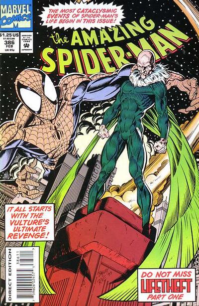 Cover for The Amazing Spider-Man (Marvel, 1963 series) #386 [Direct Edition]