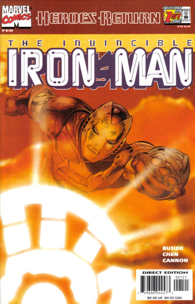 Cover for Iron Man (Marvel, 1998 series) #1 [Direct Edition (Sunburst)]