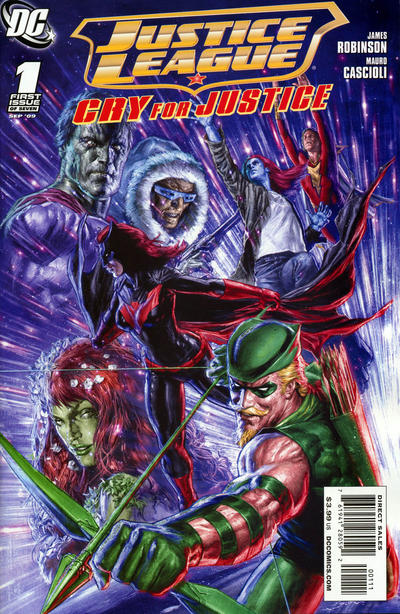 Cover for Justice League: Cry for Justice (DC, 2009 series) #1 [Left Side of Cover]