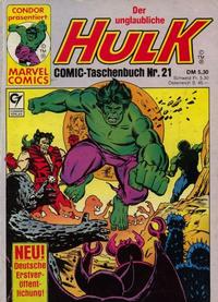 Cover Thumbnail for Der unglaubliche Hulk (Condor, 1980 series) #21