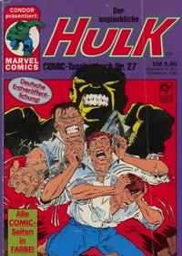 Cover Thumbnail for Der unglaubliche Hulk (Condor, 1980 series) #27