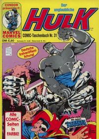 Cover Thumbnail for Der unglaubliche Hulk (Condor, 1980 series) #31