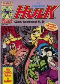 Cover Thumbnail for Der unglaubliche Hulk (Condor, 1980 series) #36