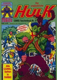 Cover Thumbnail for Der unglaubliche Hulk (Condor, 1980 series) #37