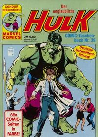 Cover Thumbnail for Der unglaubliche Hulk (Condor, 1980 series) #39