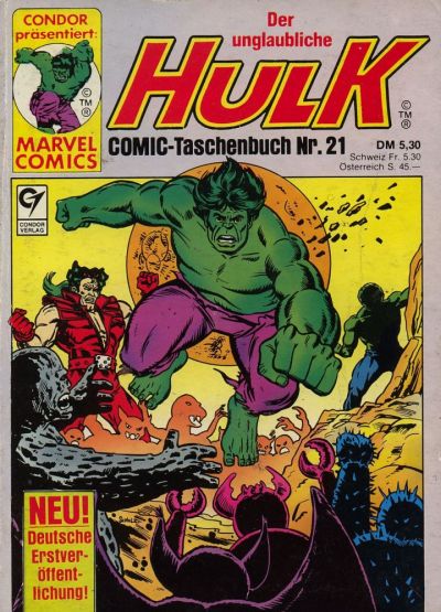 Cover for Der unglaubliche Hulk (Condor, 1980 series) #21