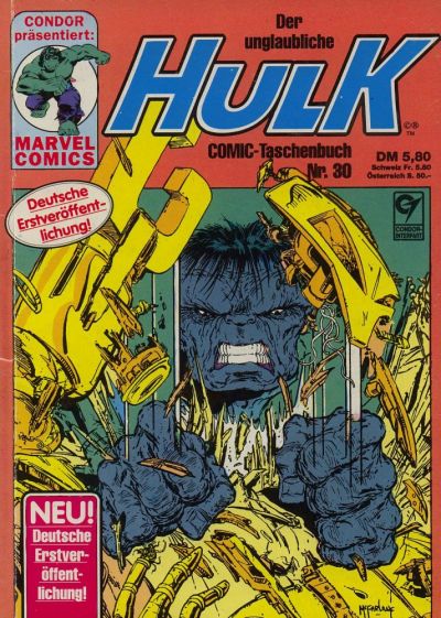 Cover for Der unglaubliche Hulk (Condor, 1980 series) #30