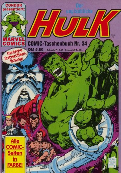 Cover for Der unglaubliche Hulk (Condor, 1980 series) #34