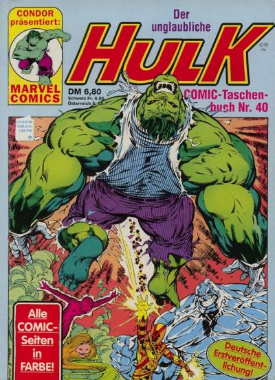 Cover for Der unglaubliche Hulk (Condor, 1980 series) #40