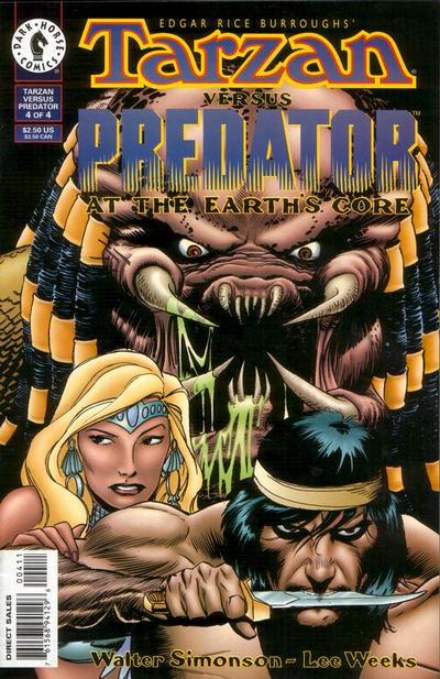 Cover for Tarzan vs. Predator at the Earth's Core (Dark Horse, 1996 series) #4 [Direct Sales]