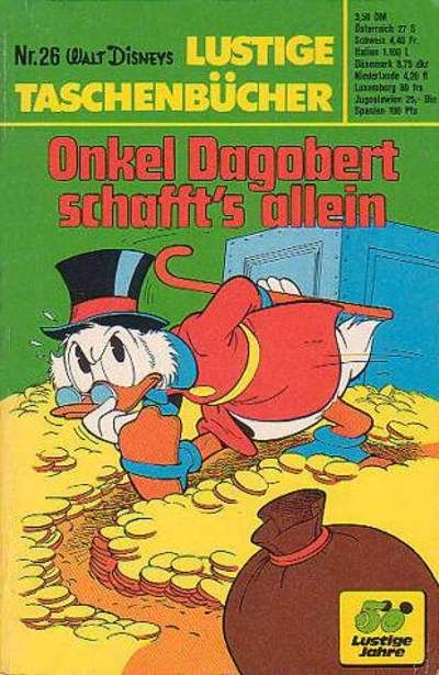 Cover for Lustiges Taschenbuch (Egmont Ehapa, 1967 series) #26 - Onkel Dagobert schafft's allein