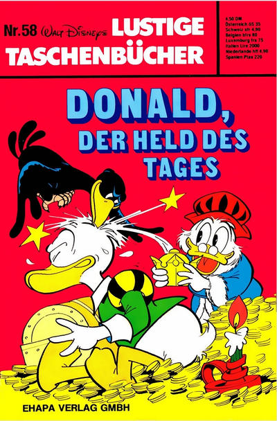 Cover for Lustiges Taschenbuch (Egmont Ehapa, 1967 series) #58 - Donald, der Held des Tages