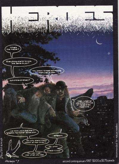 Cover for Heroes (Blackbird Comics, 1985 series) #1 [Second Printing]