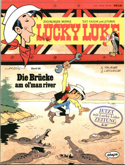 Cover for Lucky Luke (Egmont Ehapa, 1977 series) #68 - Die Brücke am Ol' Man River