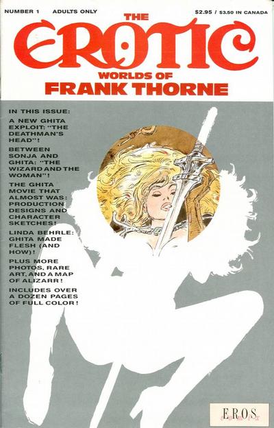 Cover for The Erotic Worlds of Frank Thorne (Fantagraphics, 1990 series) #1 [Sword cover]