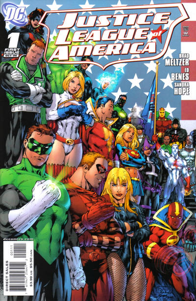 Cover for Justice League of America (DC, 2006 series) #1 [Ed Benes / Mariah Benes Cover - Left Side]