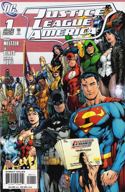 Cover for Justice League of America (DC, 2006 series) #1 [Ed Benes / Mariah Benes Cover - Right Side]