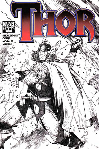 Cover for Thor (Marvel, 2007 series) #1 [Sketch Variant Cover]