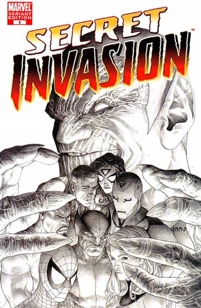 Cover for Secret Invasion (Marvel, 2008 series) #1 [Variant Edition - Steve McNiven Sketch Cover]