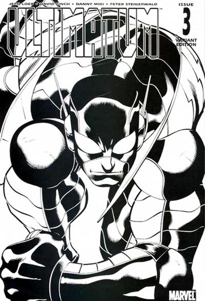 Cover for Ultimatum (Marvel, 2009 series) #3 [Variant Edition - Black-and-White]