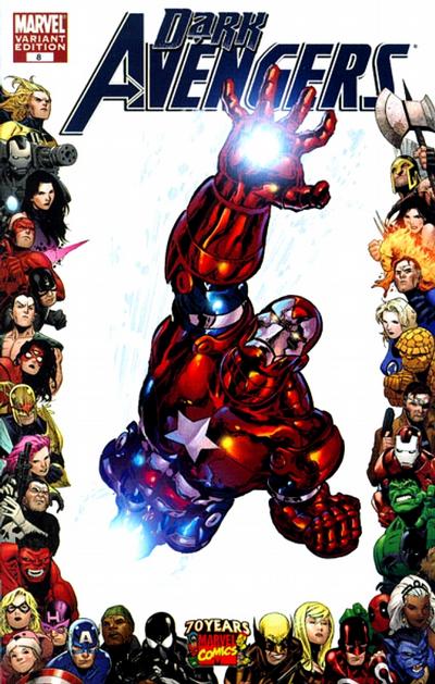 Cover for Dark Avengers (Marvel, 2009 series) #8 [Marvel 70th Anniversary Border]