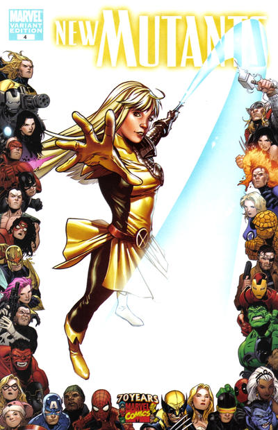 Cover for New Mutants (Marvel, 2009 series) #4 [70th Anniversary Frame Variant Cover]