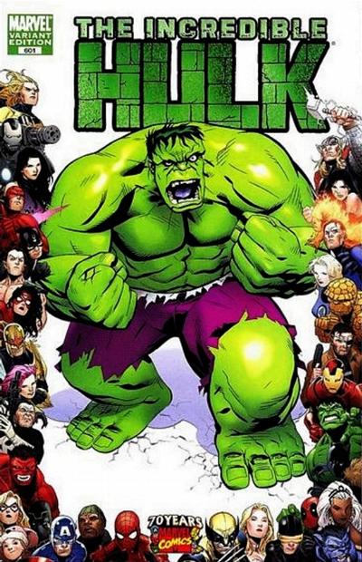 Cover for Incredible Hulk (Marvel, 2009 series) #601 [Marvel 70th Anniversary Border]