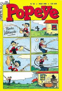 Cover Thumbnail for Popeye (Editora Brasil-América [EBAL], 1953 series) #63