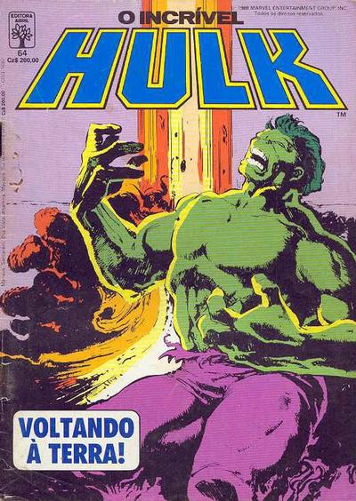 Cover for O Incrível Hulk (Editora Abril, 1983 series) #64