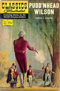 Cover for Classics Illustrated (Gilberton, 1947 series) #93 - Pudd'nhead Wilson [HRN 167 - New Painted Cover]