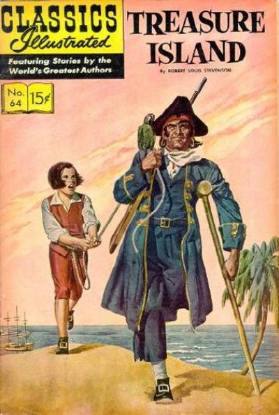 Cover for Classics Illustrated (Gilberton, 1947 series) #64 [O] - Treasure Island [Painted Cover]
