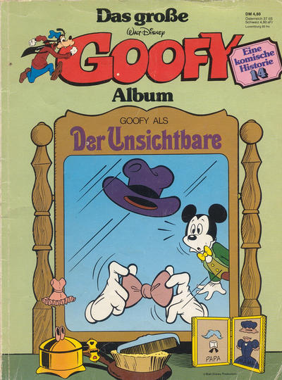 Cover for Das große Goofy Album (Egmont Ehapa, 1977 series) #14 - Goofy als Der Unsichtbare