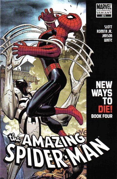 Cover for The Amazing Spider-Man (Marvel, 1999 series) #571 [2nd Printing Variant - John Romita Jr. Cover]