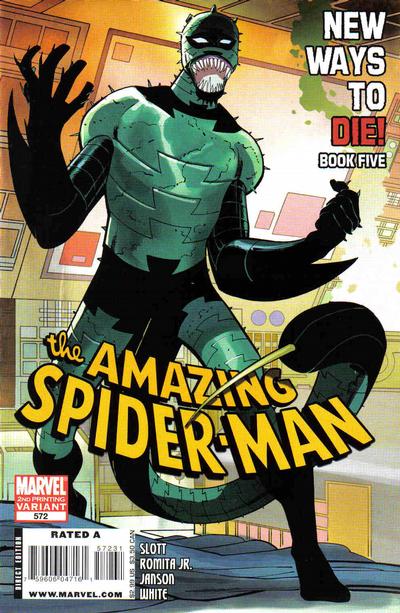 Cover for The Amazing Spider-Man (Marvel, 1999 series) #572 [2nd Printing Variant - John Romita Jr. Cover]