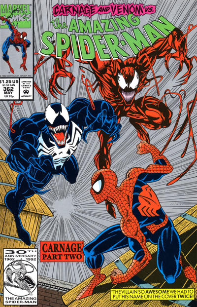 Cover for The Amazing Spider-Man (Marvel, 1963 series) #362 [Second Printing]