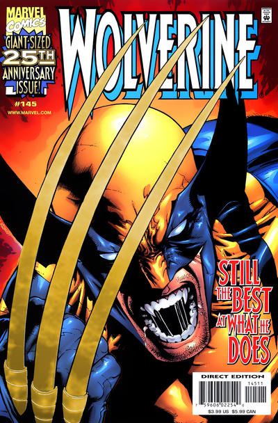 Cover for Wolverine (Marvel, 1988 series) #145 [Direct Edition - Second Printing - Gold Foil Enhanced Cover]