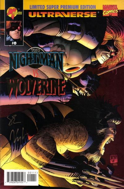 Cover for Night Man vs. Wolverine (Malibu; Marvel, 1995 series) #0 [Limited Super Premium Edition]