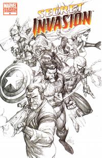 Cover Thumbnail for Secret Invasion (Marvel, 2008 series) #8 [Variant Edition - Leinil Francis Yu Sketch Cover]