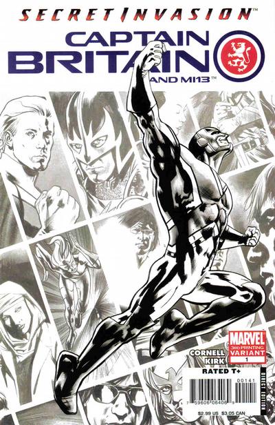 Cover for Captain Britain and MI: 13 (Marvel, 2008 series) #1 [Third Printing]