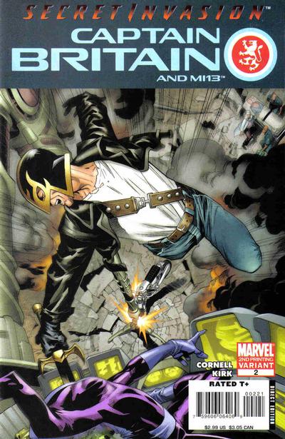 Cover for Captain Britain and MI: 13 (Marvel, 2008 series) #2 [Second Printing]