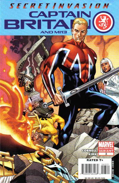 Cover for Captain Britain and MI: 13 (Marvel, 2008 series) #3 [Second Printing]