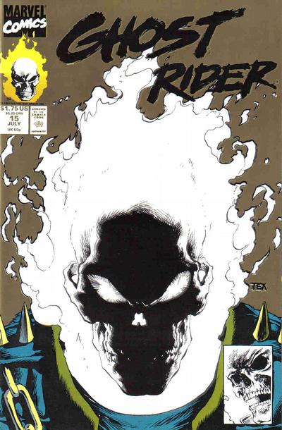 Cover for Ghost Rider (Marvel, 1990 series) #15 [Gold Second Printing]