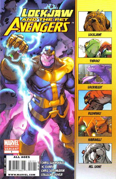 Cover for Lockjaw and the Pet Avengers (Marvel, 2009 series) #1 [Second Printing]