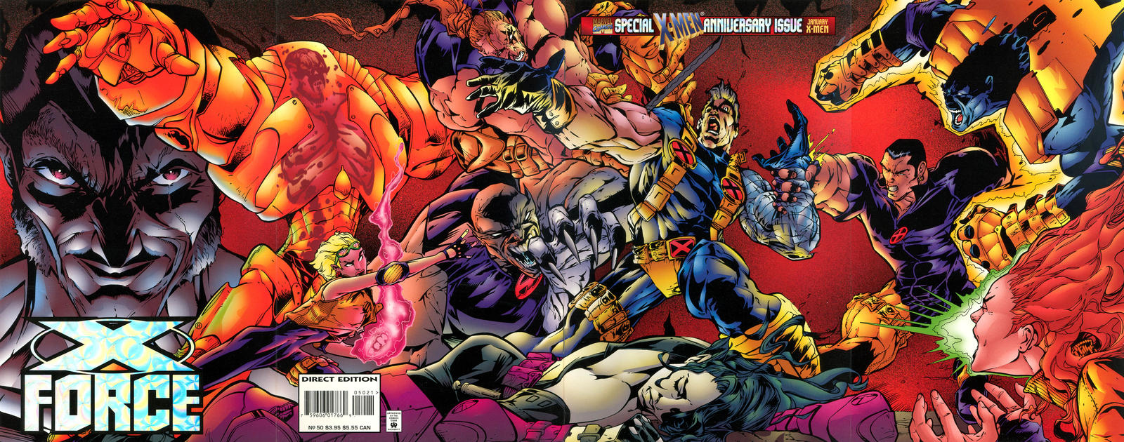 Cover for X-Force (Marvel, 1991 series) #50 [Pollina Foil-Enhanced Cover]