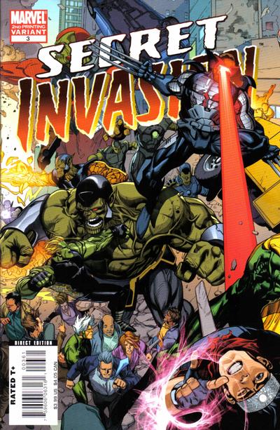 Cover for Secret Invasion (Marvel, 2008 series) #3 [2nd Printing Variant - Leinil Francis Yu Cover]