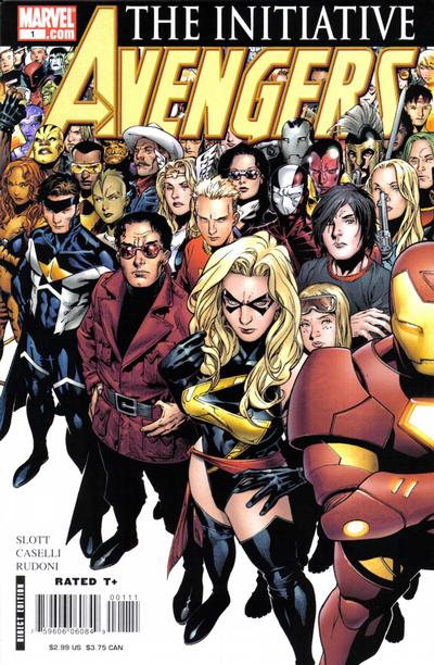 Cover for Avengers: The Initiative (Marvel, 2007 series) #1 [Left-hand side]