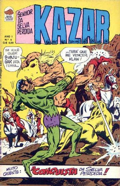 Cover for Ka-Zar (Editora Bloch, 1975 series) #6