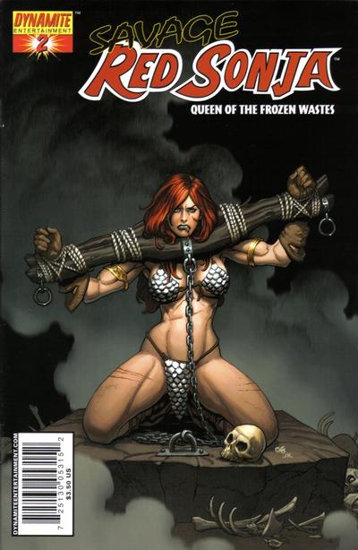 Cover for Savage Red Sonja: Queen of the Frozen Wastes (Dynamite Entertainment, 2006 series) #2 [Cover A - Frank Cho]