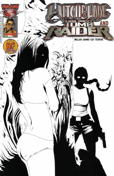 Cover for Witchblade and Tomb Raider (Image, 2005 series) #1 [Black and White Variant]