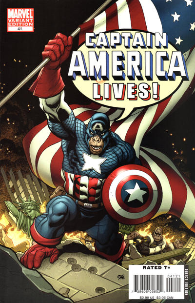 Cover for Captain America (Marvel, 2005 series) #41 [Marvel Apes Variant]